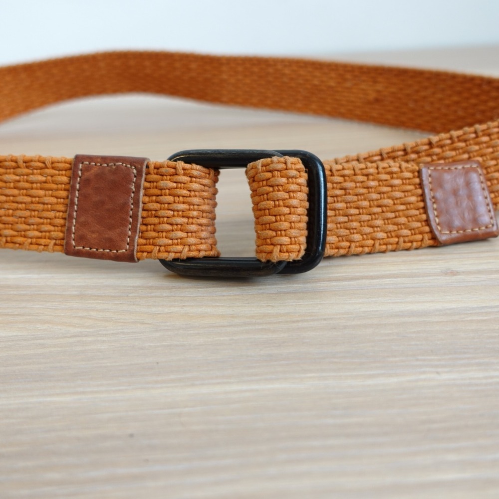 Boho Dress Belt Womens XS Tawny Brown Woven Double Buckle Cinnamon Southwestern
